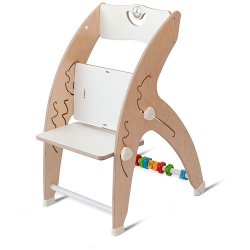 QuarttoLino 7u1 dječja stolica za bebe i djecu bijela sa glavom žirafe slika 6