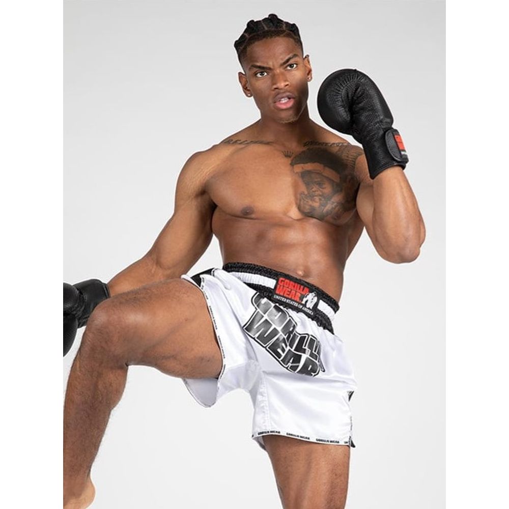 Gorilla Wear PIRU Muay Thai Šorc, Bijeli slika 2