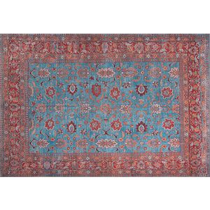 TANKA Staza Blues Chenille - Claret Red AL 170  Multicolor Hall Carpet (75 x 150)