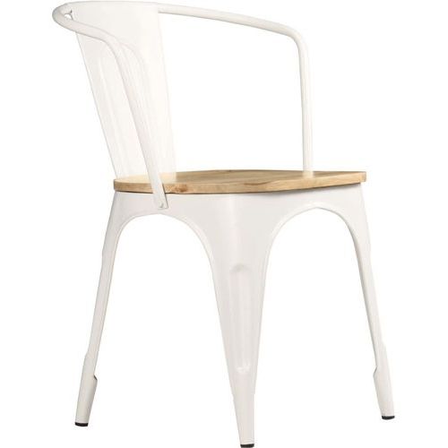 Blagovaonske stolice od masivnog drva manga 2 kom bijela - *Oštećena ambalaža/Izložbeni primjerak slika 8