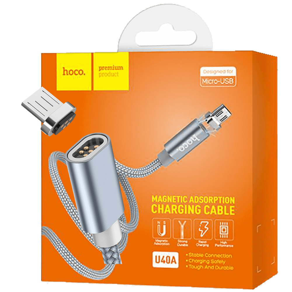 hoco. USB kabl za smartphone, metal magnetic, micro USB, 2.0 A - U40A Magnetic microUSB slika 1