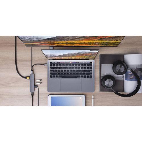 HyperDrive, TUBE 6 u 1 USB-C HUB, za Macbook, Chromebook i PC, space grey slika 3