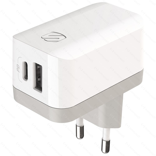 SCOSCHE, PowerVolt PD32, dual port zidni punjač, 20W USB-C + 12W USB-A slika 1