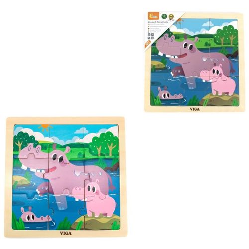 Viga Drvene puzzle Hippo, 9kom slika 1