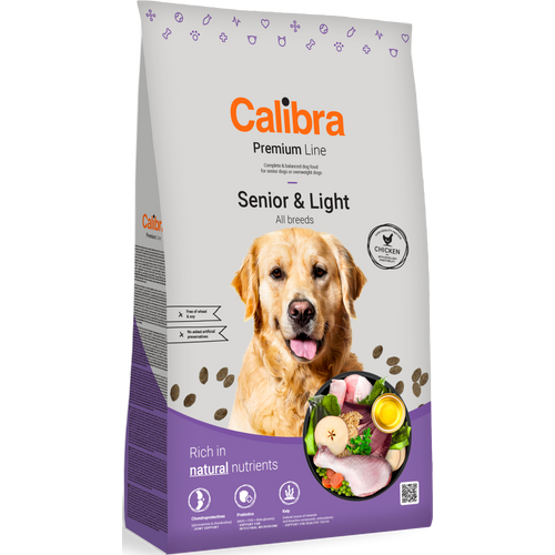 Calibra Dog Premium Line Senior&Light, potpuna suha hrana za starije pse ili pse koji trebaju izgubiti na težini, 12 kg slika 1