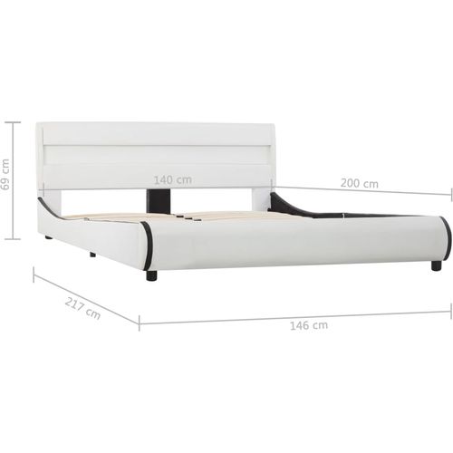 Okvir za krevet od umjetne kože LED bijeli 140 x 200 cm slika 42