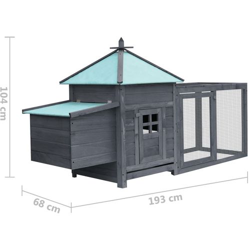 Kokošinjac s kutijom za gniježđenje sivi 190x72x102 cm jelovina slika 6