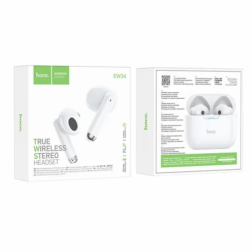 HOCO bežične/bluetooth stereo slušalice TWS Full True EW34 bijele slika 2