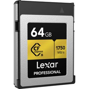 Lexar CFexpress 64GB Type B card, 1750MB/s read 1000MB/s write