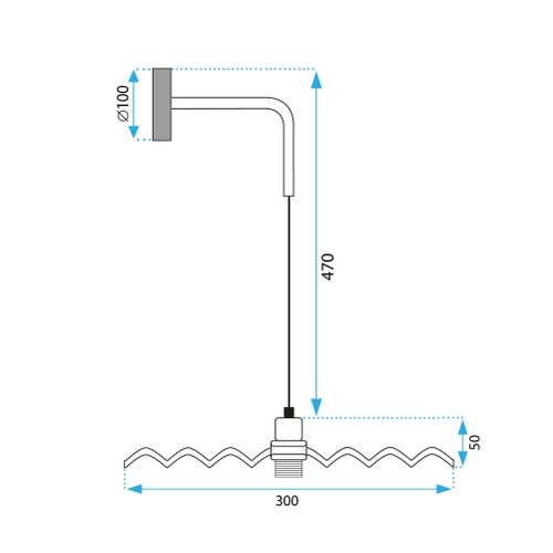 Zidni svijećnjak APP1355-1W BLACK 30 cm slika 9