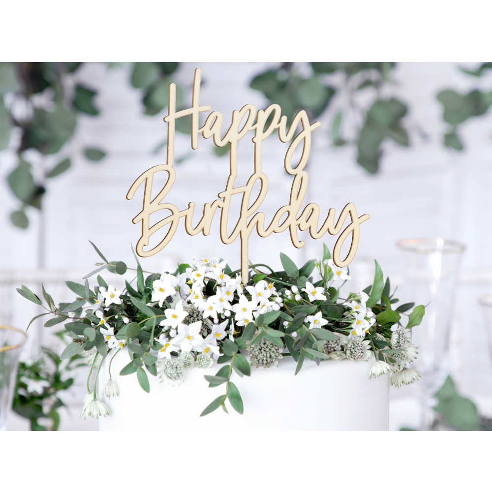 Kpt57-100 Dekoracija Za Tortu Happy Birthday 6cm slika 2