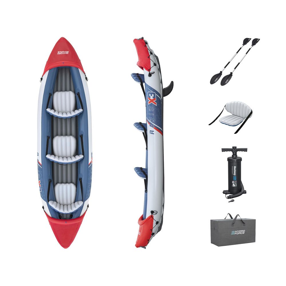 Bestway Kajak Rapid X3 na napuhavanje za 3 osobe + torba za vesla 381x100 cm 65132 slika 3