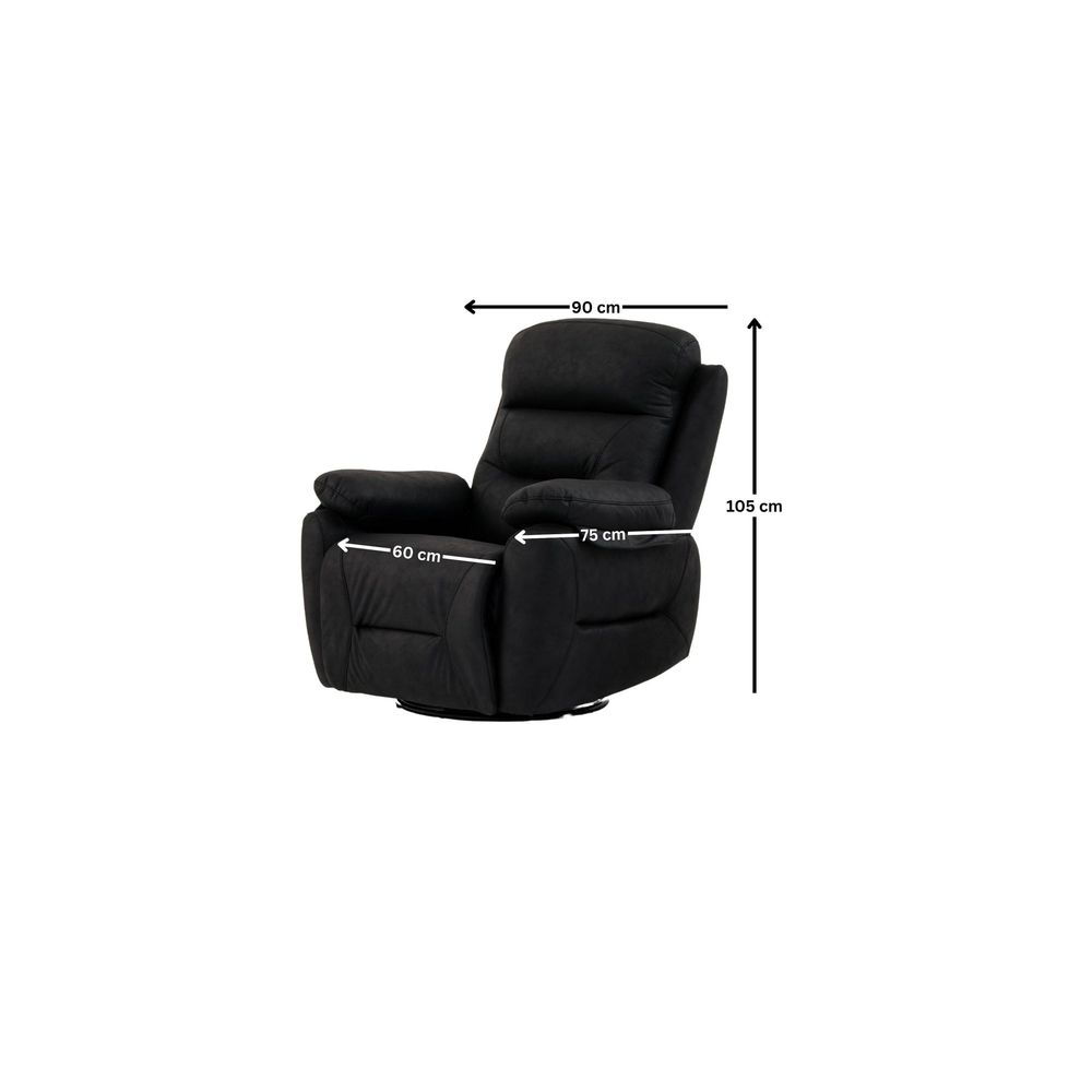 Recliner Comfort Manuel - Crni slika 9