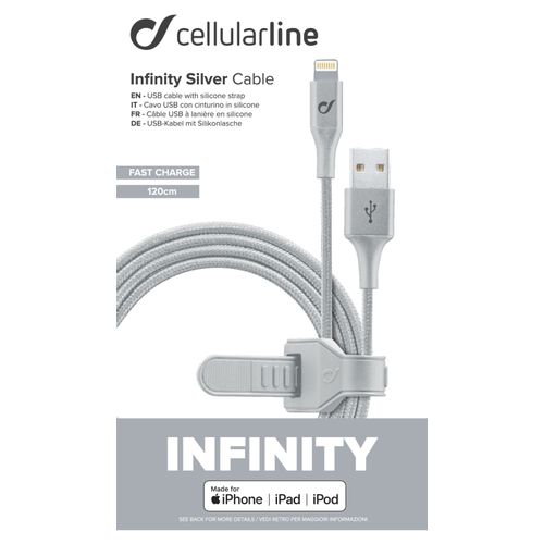 Cellularline kabel Cosmic Lightning 120 cm srebrni slika 4