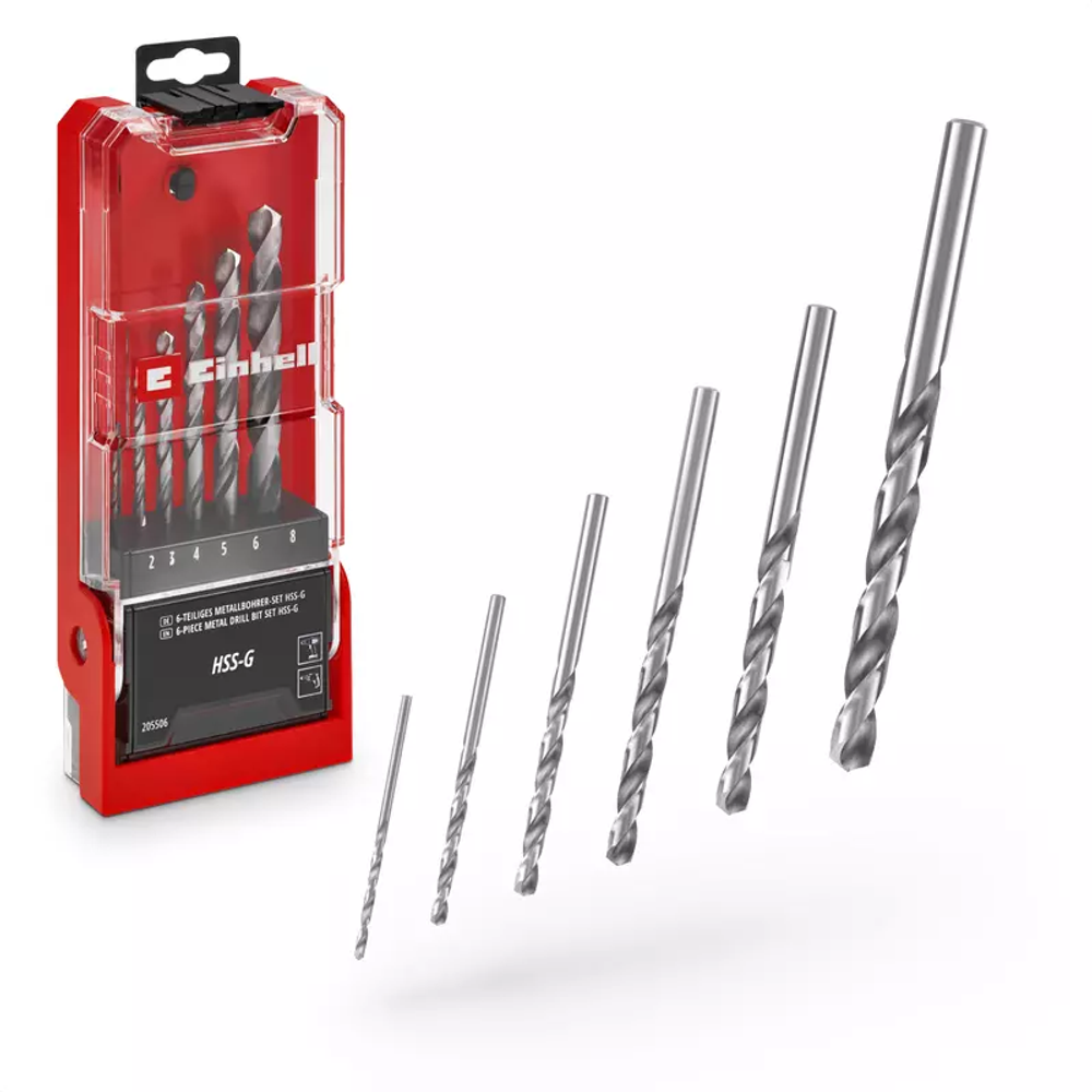 Einhell set borera za metal HSS-G 2 - 8 mm, 6 kom, Silver slika 1
