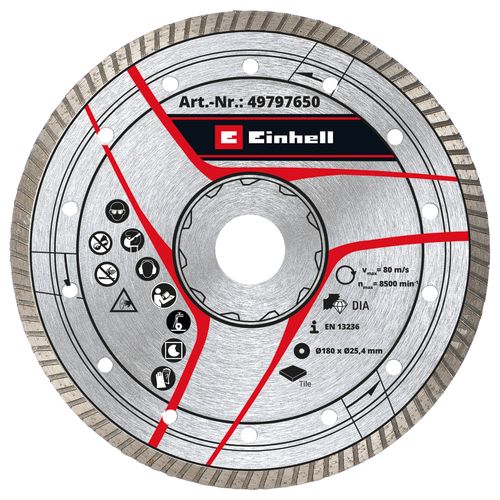 Einhell Pribor za rezače pločica Dijamantna rezna ploča 180x25,4 Turbo slika 1