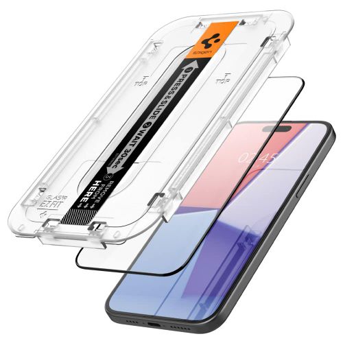 Spigen - Glas.tR EZ-FIT (2 kom) AGL06884 za iPhone 15 Plus - crna slika 2