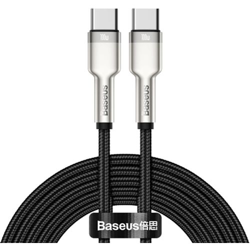 Baseus kabel Cafule Metal Type-C Quick charge 2m, 100W (20V 5A), 2m (crno-sivo) slika 1