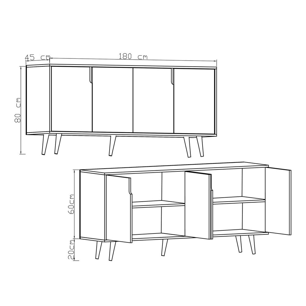 Dresser (konzola) "Latina Modern 180" - boja: Saphir Hrast slika 6