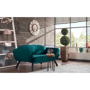 Genzo - Petrol Blue Petrol Blue 2-Seat Sofa-Bed