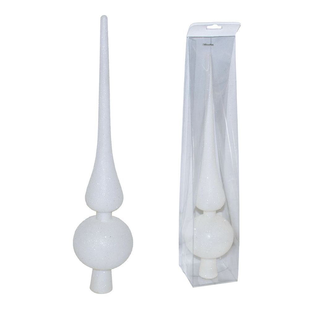 Denis Kugla-kupola za vrh jelke 25 cm, Bijela slika 1