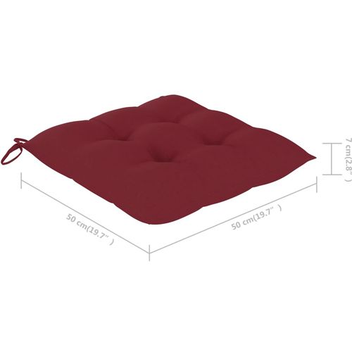 Jastuci za stolice 2 kom crvena boja vina 50x50x7 cm od tkanine slika 23