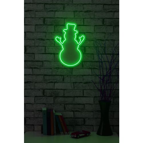 Wallity Ukrasna plastična LED rasvjeta, Snowman - Green slika 2