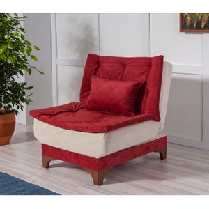Atelier Del Sofa Kelebek Berjer-Claret Red, Cream Claret Red Cream Wing Chair