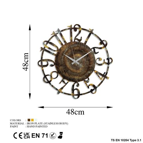 Wallity Ukrasni metalni zidni sat, Metal Wall Clock 15 - 1 slika 7