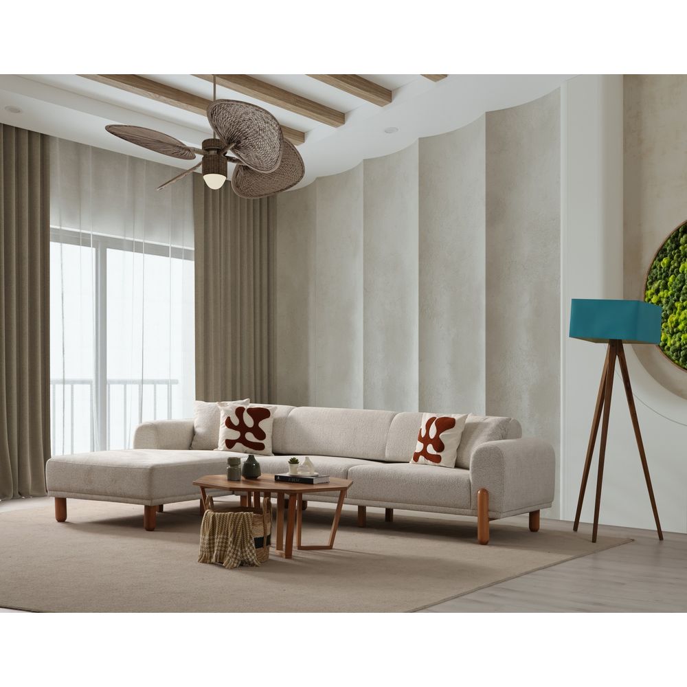 Lyke Left - Krem Krem Kutna Sofa na Razvlačenje slika 2