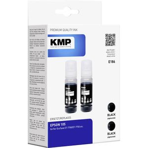 KMP tinta za punjenje zamijenjen Epson 105, 105 EcoTank, T00Q1, C13T00Q140 kompatibilan 2-dijelno pakiranje crn E186 1643,0001