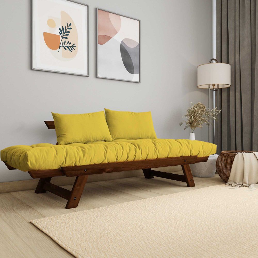 Dvosjed sofa CPT8166-210 - boje: Orah, Žuti vrt slika 3