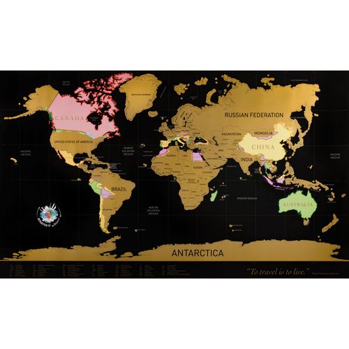 MY TRAVEL MAP Karta svijeta scratch My Travel Map crna slika 6
