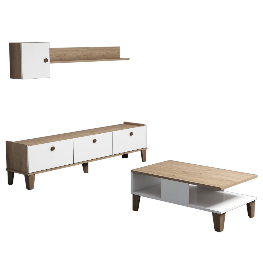 Set Namještaja za Dnevni Boravak Sumer 1 Oak White slika 4