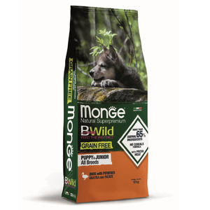 Monge BWild Grain Free Dog All Breeds Puppy And Junior Duck With Potatoes 2.5 kg