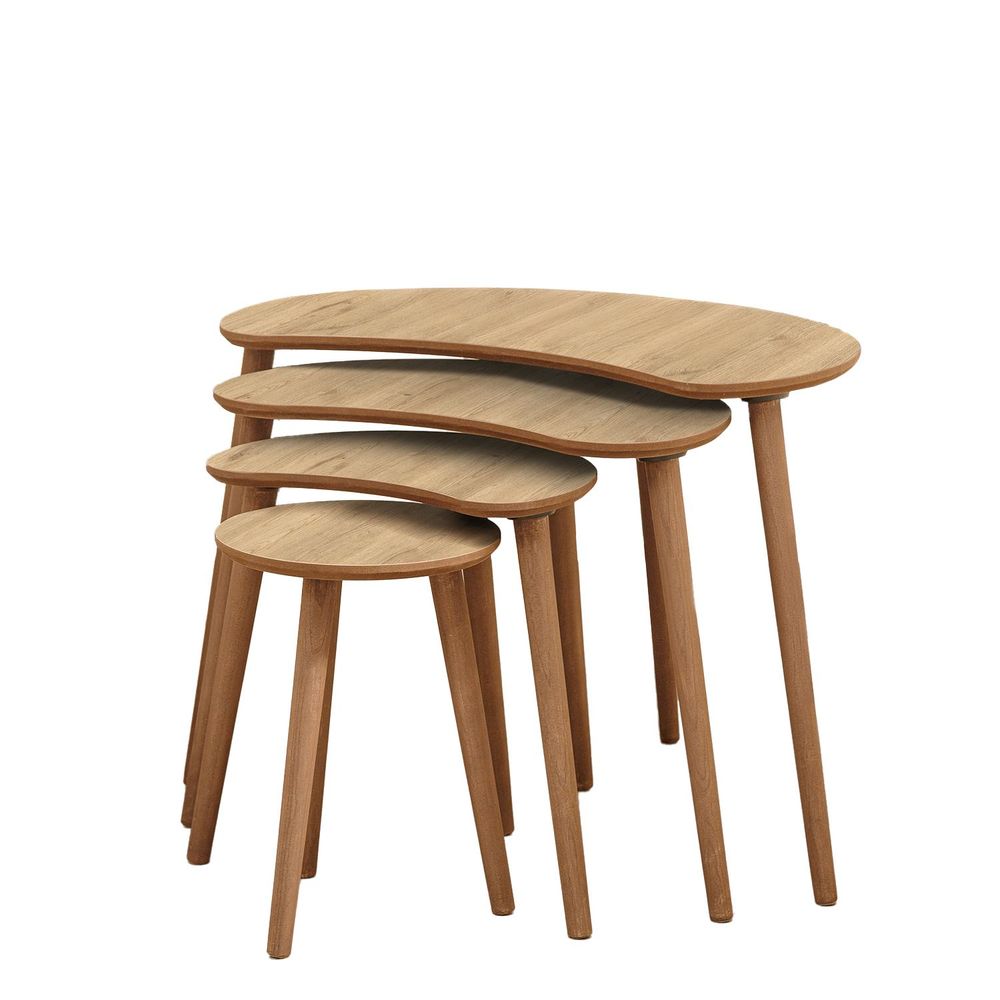 Nesting Table Moon - Set od 4 komada u boji hrasta slika 5
