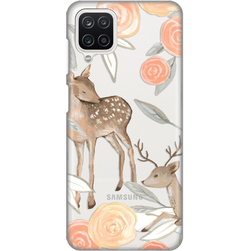 Maska Silikonska Print Skin za Samsung A125F Galaxy A12 Flower Deer slika 1