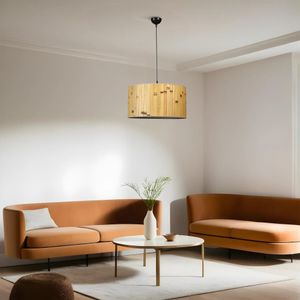 Bambu 02 Abajurlu Tekli Sarkıt Avize - Oak Black