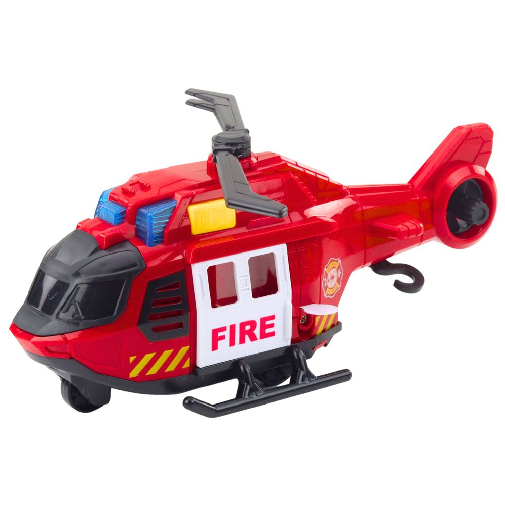 Vatrogasni helikopter sa svjetlima i zvukovima dizalice crvene boje slika 2