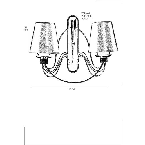 Berfin 2 Li Aplik Eskitme Hasır Abajurlu Multicolor Wall Lamp slika 3