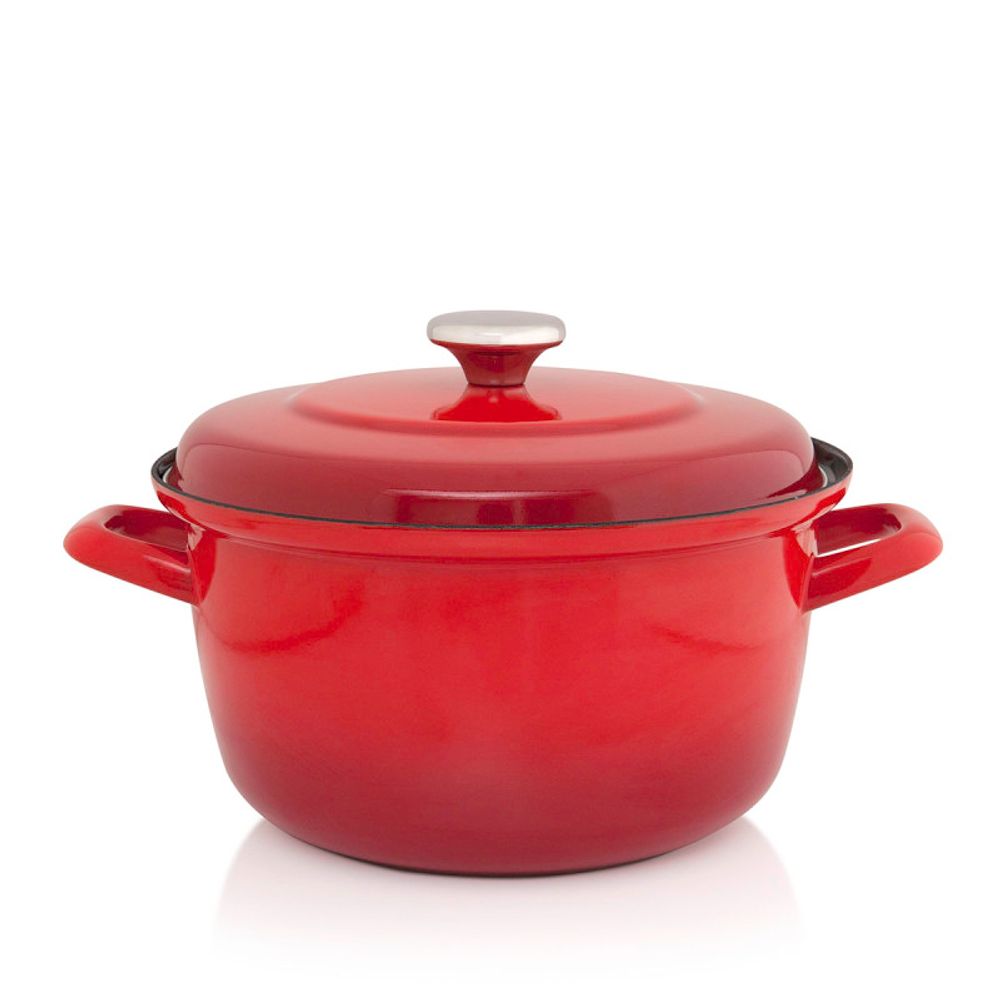 METALAC šerpa duboka MAXIMUS crvena 24 cm / 5.4 l sa poklopcem slika 1