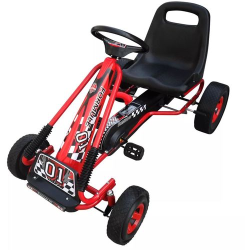 Crveni Go kart s podesivim sjedalom pedalama slika 11