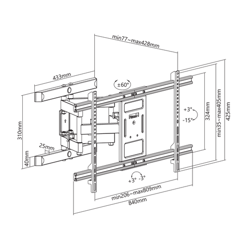 SBOX stalak PLB-61486 (43-90"/60kg/800x400) slika 14