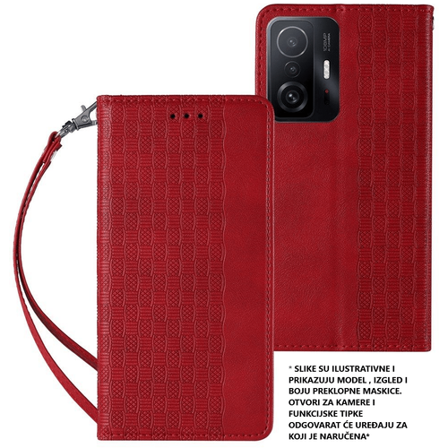 Torbica novčanik s magnetnom zatvaranjem za Samsung Galaxy A52 5G + mini privjesak za trakicu crvena slika 1