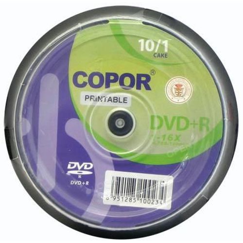 DVD+R Copor 4,7 Gb 16x, printable, spindle. 10/1 slika 2