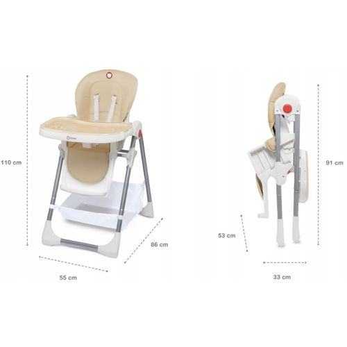 Lionelo dječja hranilica/ležaljka Linn PLUS, bež slika 6