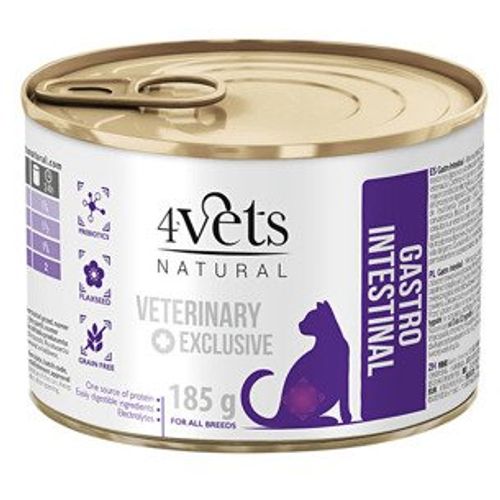 4Vets Natural Cat Veterinarska Dijeta Gastro Intestinal 185g slika 1