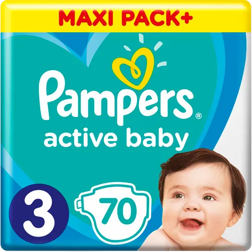 Pampers Active Baby Maxi Pack pelene, veličina 3, 70 komada slika 1