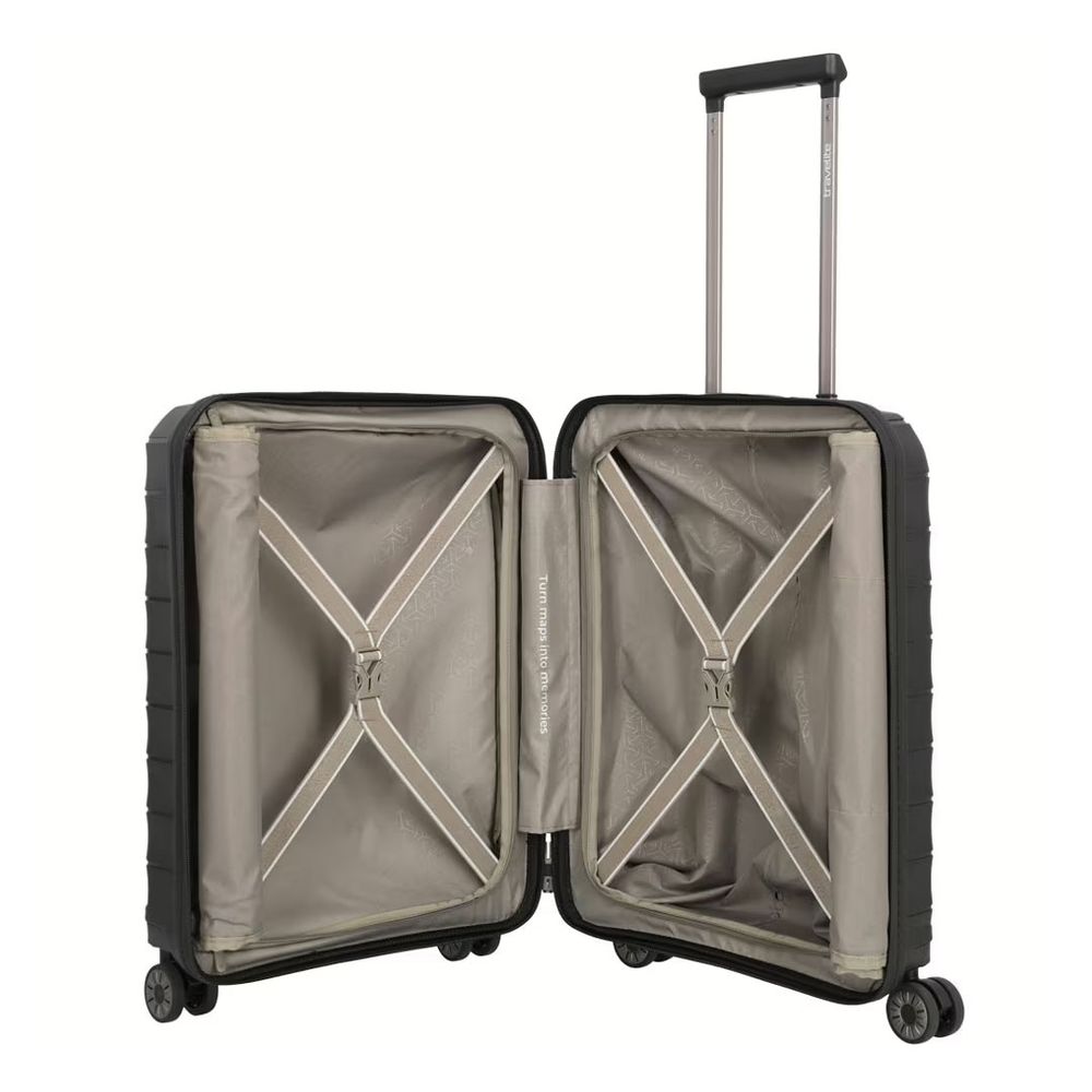 Travelite kofer 55 cm ABS Mooby sa prednjim džepom, 076846-01, crni slika 5
