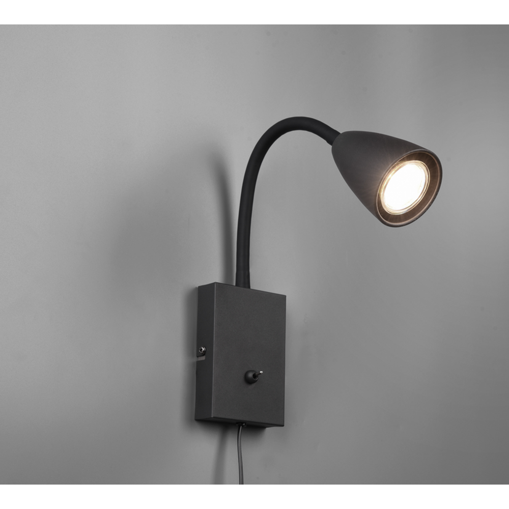 Wanda zidna lampa mat crno slika 1